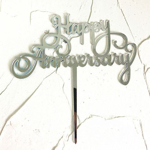 Happy Anniversary Letter Cake Topper Acrylic Xmas Party Cake Decoration TO